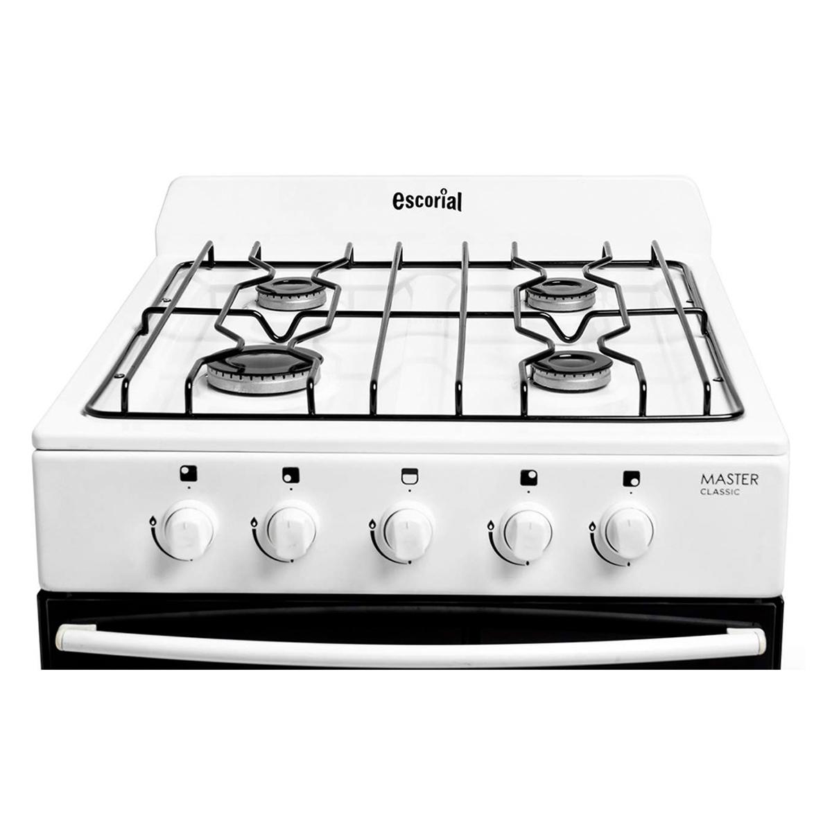 Cocina Gas Natural 56Cm Escorial MASTERCLASSICB Blanca
